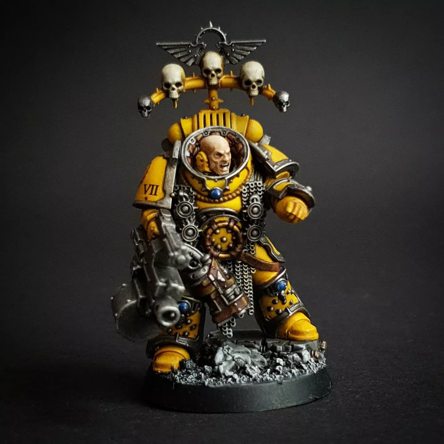 Imperial Fists Castellan with heavy bolter